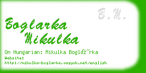 boglarka mikulka business card